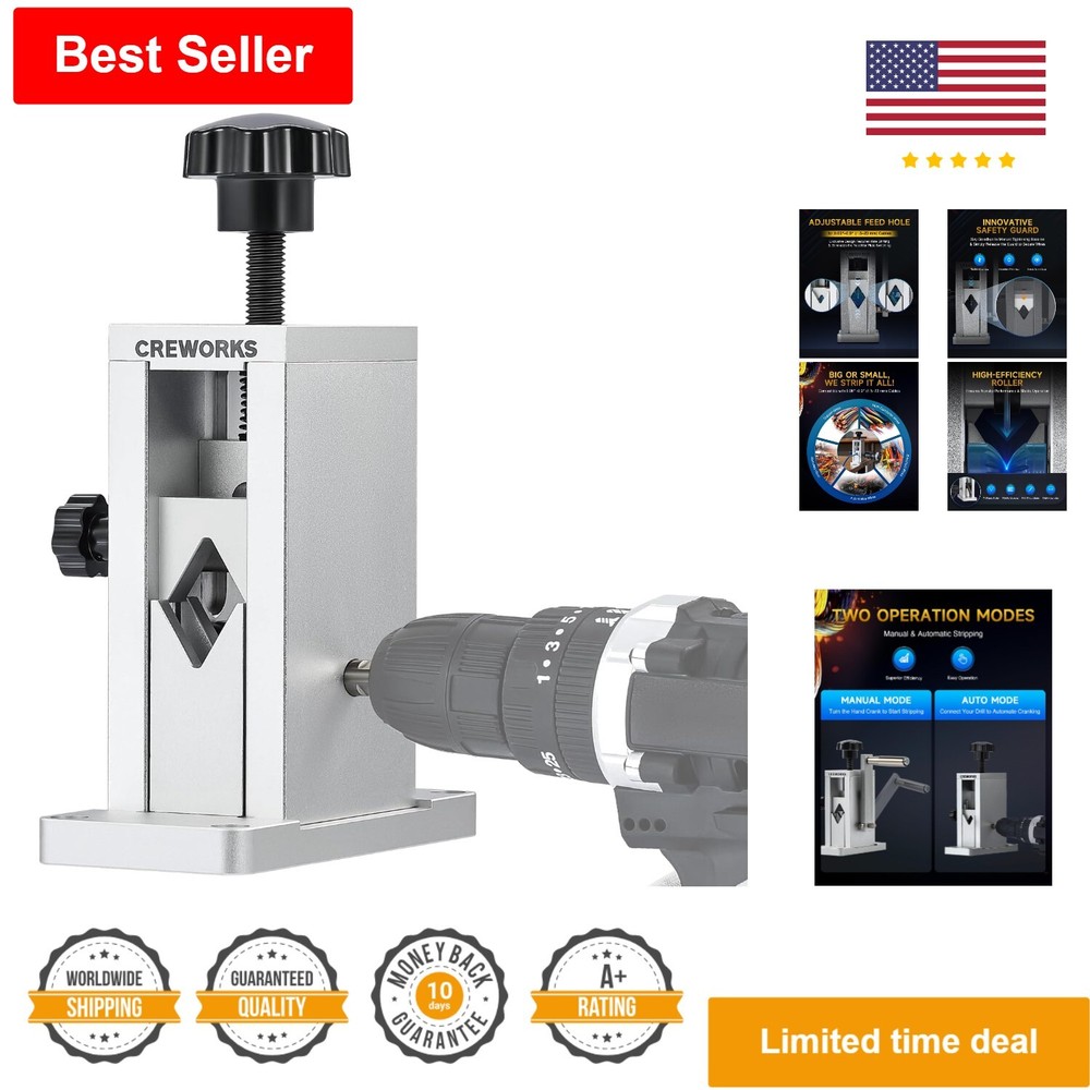 Manual Wire Stripping Machine - Adjustable Feed Hole - Portable Cable Stripper