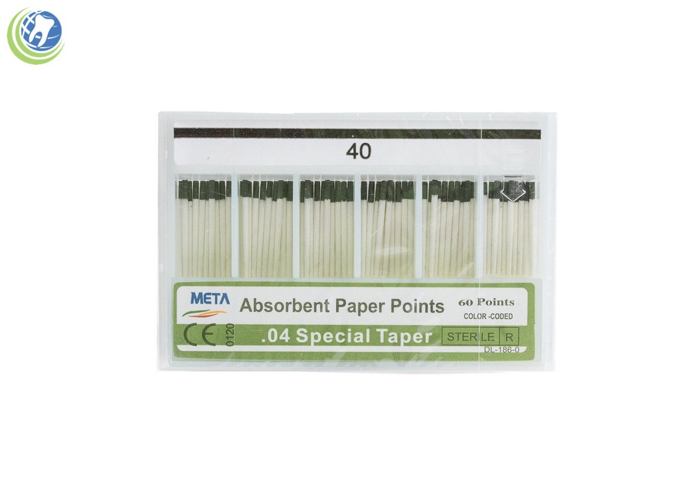 Paper Points .04 Taper #40 Sterilized Endodontic Root Canal Obturation 60/Box
