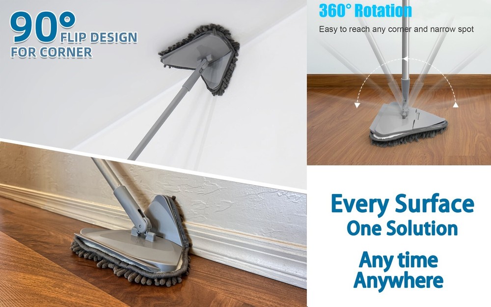 Wall Cleaning Mop with Long Handle, Ceiling Cleaner Tool Duster Adjustable 98"
