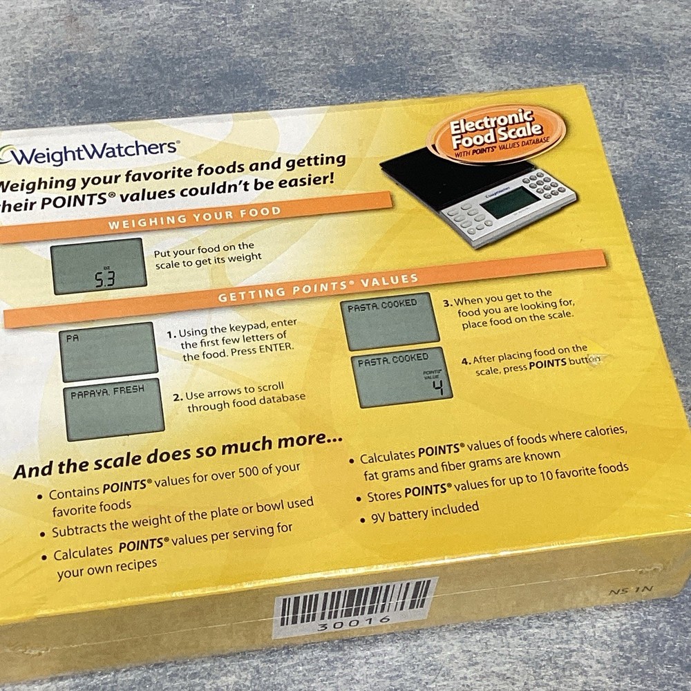 Weight Watchers Electronic Food SCALE w/Points Values Database LARGE DISPLAY NEW