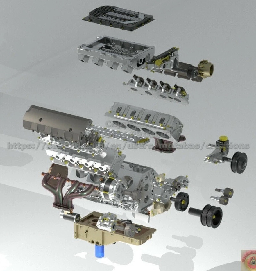 1/12 Scale ZL1 LT4 Camaro Engine 3D Printed