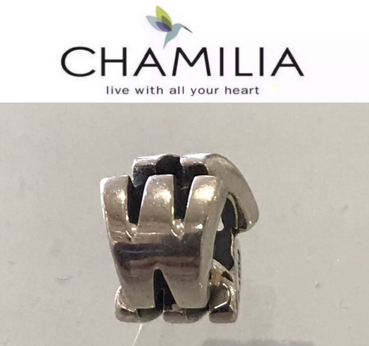 Chamilia Sterling Silver Charm Bead Initial W