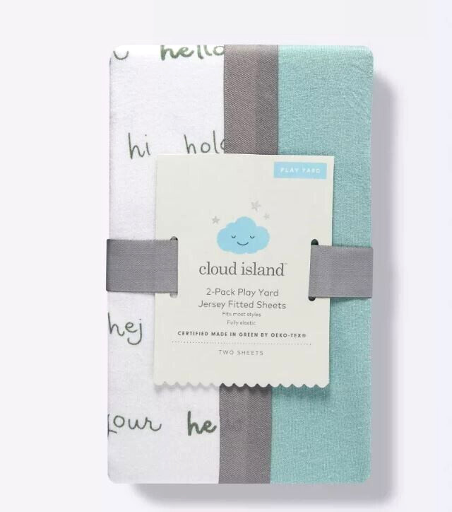 Play Yard / Pen Sheets Island Cloud Target 2 pk Jersey Fitted Sheets Target New