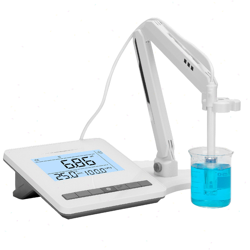 Benchtop PH Meter PH Tester with Buffer Powder 50 Groups Data Storage -2.00～18.0