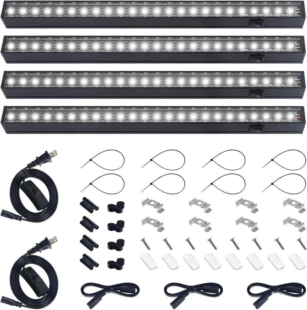 Energy-Efficient 1ft LED Grow Light Strips with Magnetic Installation - 4 Pack