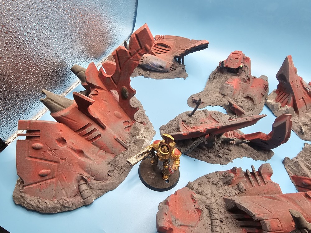 40K Eldar Aeldari Crashed Vehicle Terrain Set (UNPAINTED) Read Description