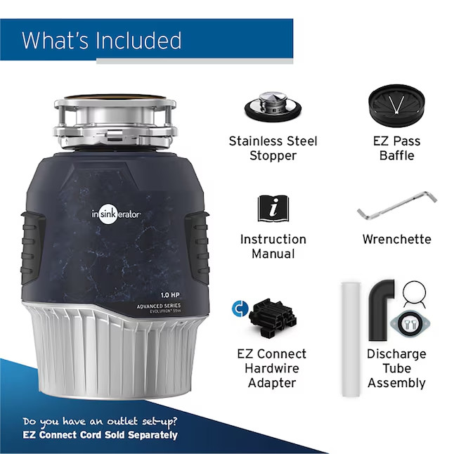 InSinkErator Evolution 55SS 1HP Continuous Feed Garbage Disposal, Septic Safe