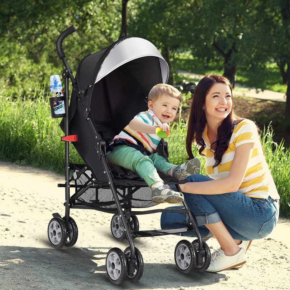 Lightweight Stroller, Compact Travel Stroller, Infant Stroller w/Adjustable B...