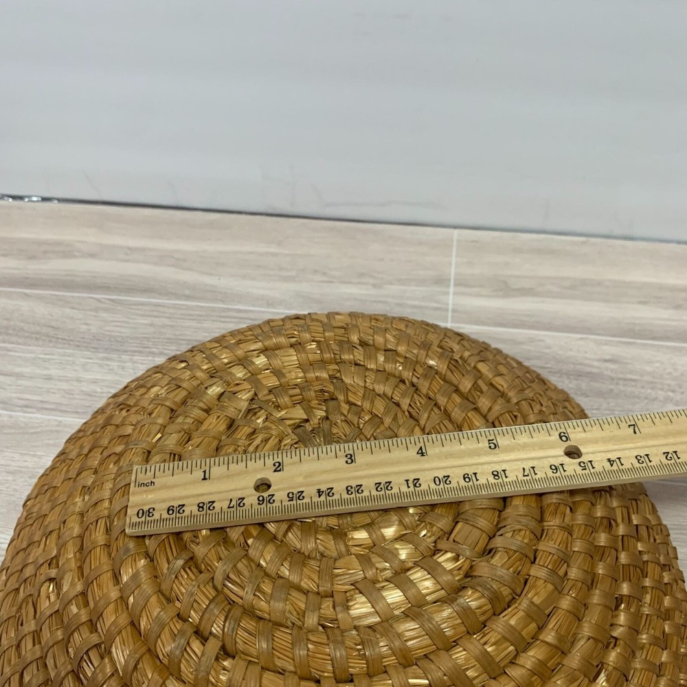 Vintage Handmade Round Basket Boho Decor