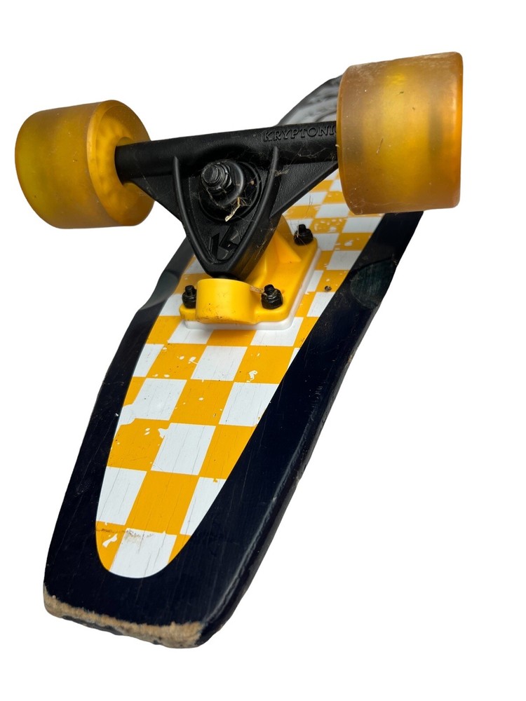 KRYPTONICS 34” PINTAIL LONGBOARD SKATEBOARD wave Graphics Black And Yellow