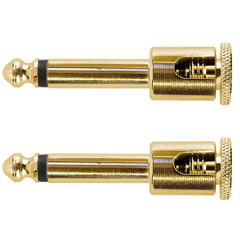 (2 Pack) George L's .155 Right Angle Unplated Brass Solderless Cable Plugs