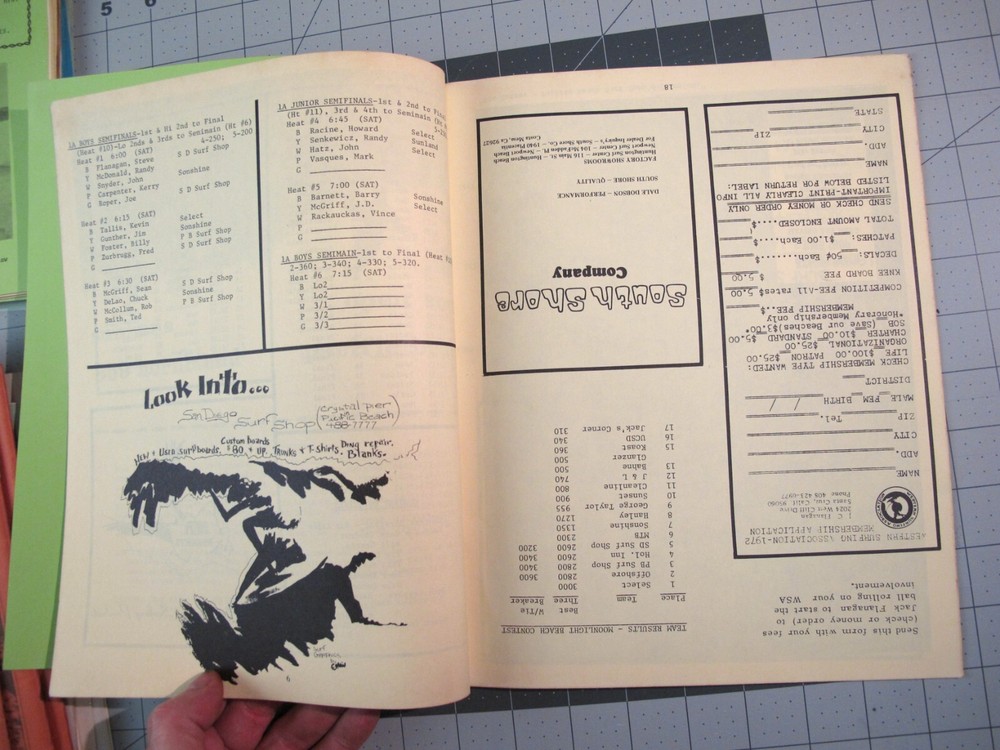 vtg Surfing ephemera- 1972 Last Chance Surf Contest program District 6