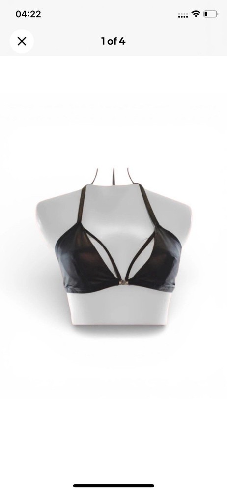 Customized BLACK Napa Leather Bra Made to Order