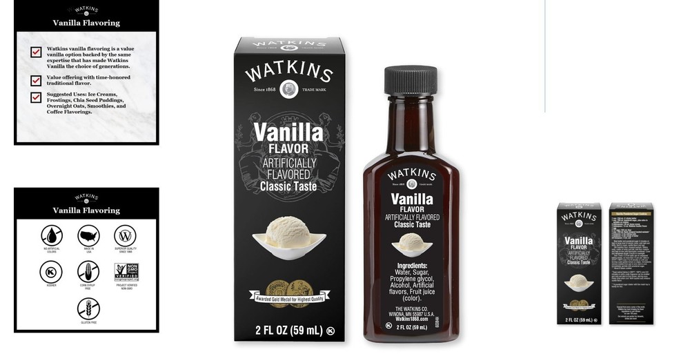Traditional Vanilla Flavoring, 2 oz Bottle - Perfect for Baking & Desserts
