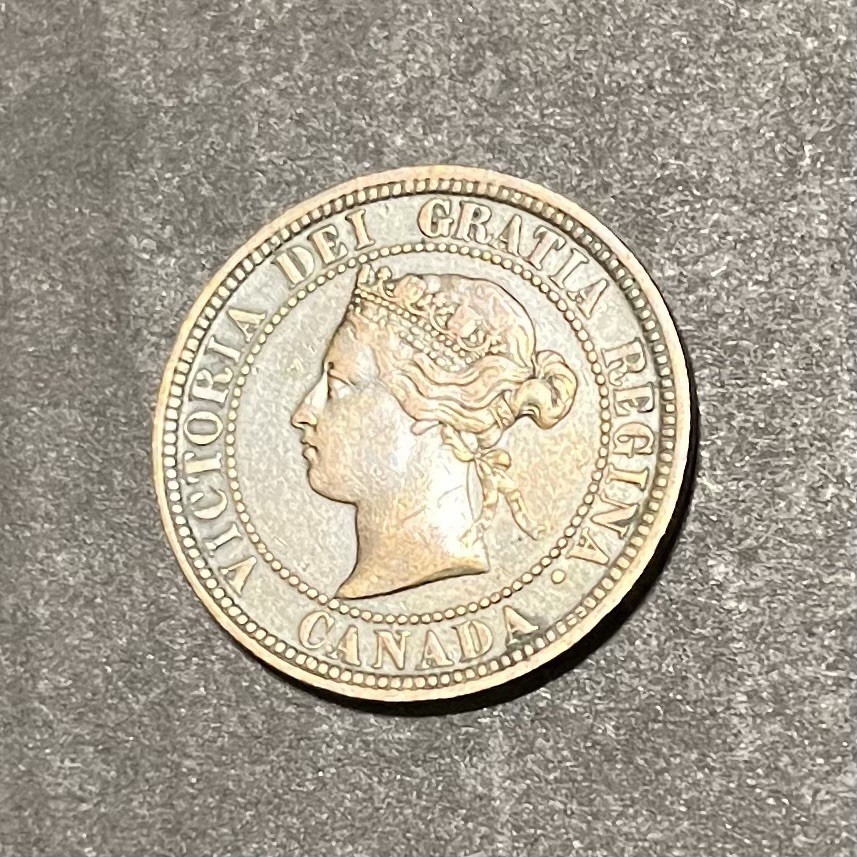 1876-H Canada One Cent Nice Original RD / BN Uncirculated Luster KM-7