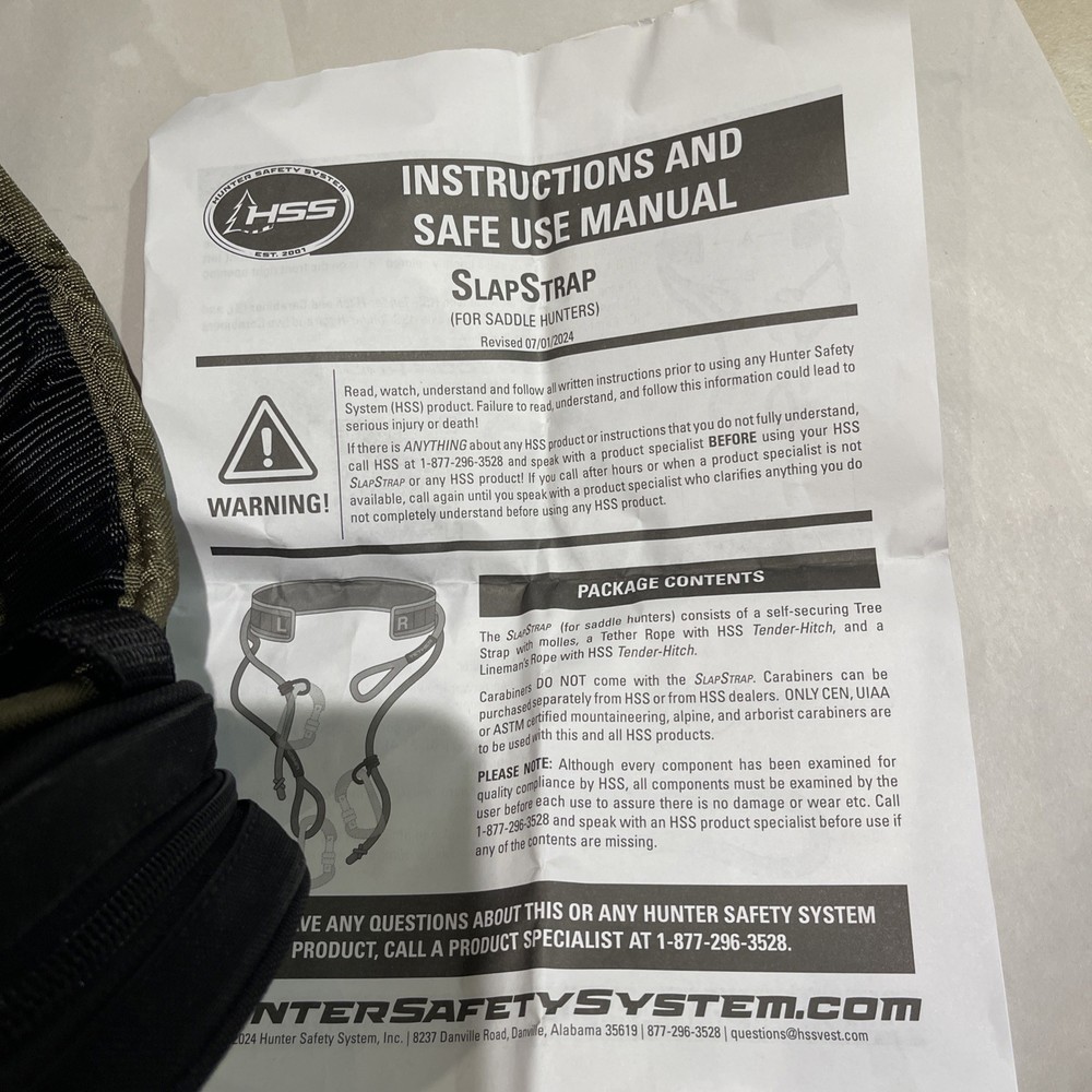 Hunter Safety System Slap Strap Combo Brand New