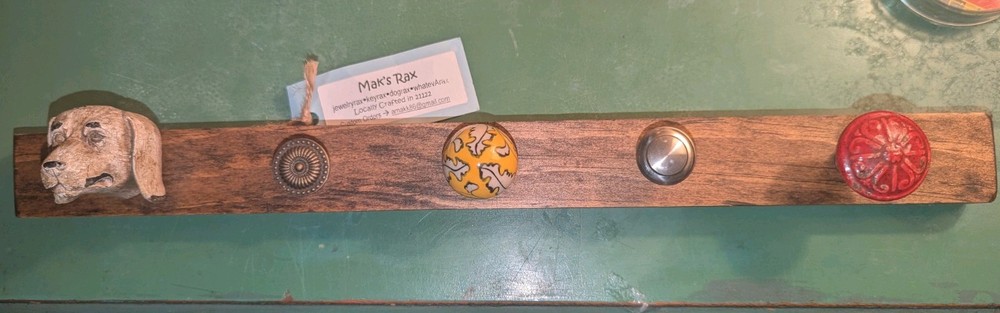 Mak's Rax Local Artist Walk Hanging Knobs Dog About 18" Long