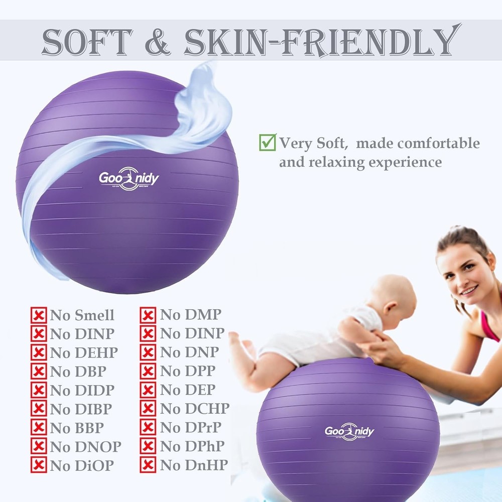 Versatile Soft Exercise & Birthing Ball – Non-Slip, Includes Inflation Pump