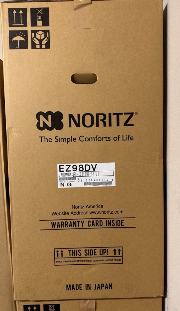 New Noritz EZ98DVNG EZ Series Whole Home Tankless Water Heater