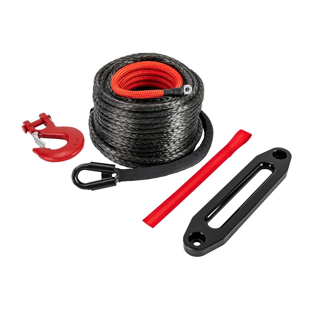 1/2"*92' Synthetic Winch Rope with Hook, Winch Cable w/Safety Pull Strap HOT