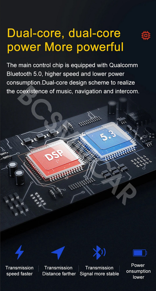 Motorcycle LCD Display Intercom Helmet Bluetooth Headset Music Share Earphone