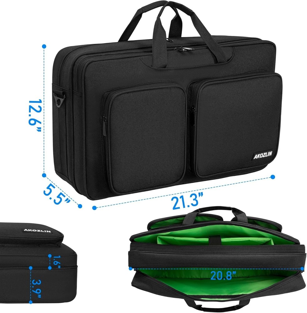 Compact Water-Resistant DJ Controller Carry Case with Pockets for Accessories