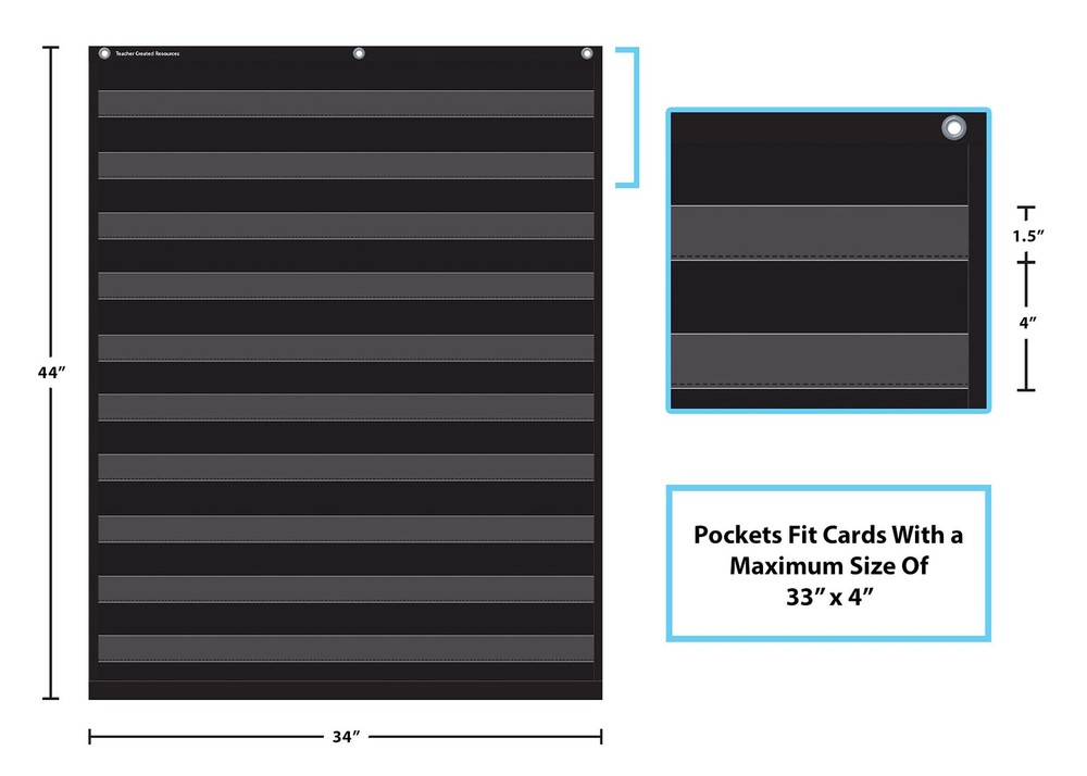 Teacher Created Resources Black 10 Pocket Chart (20744)