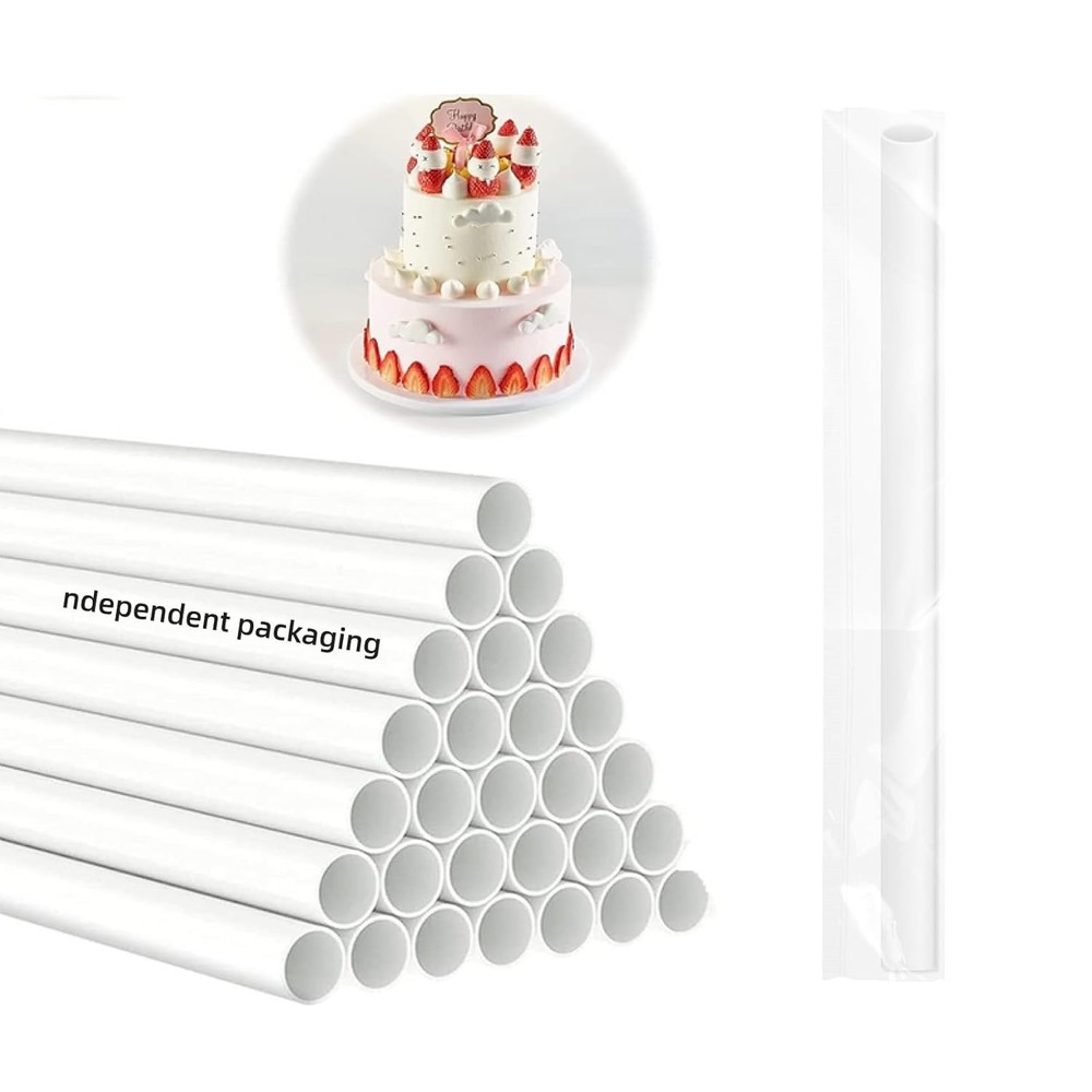 White plastic tiered cake dowel rods