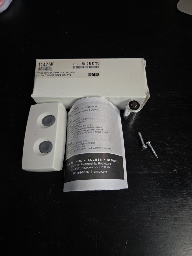 DMP 1142-W Wireless Two Button Transmitter White New Open Box