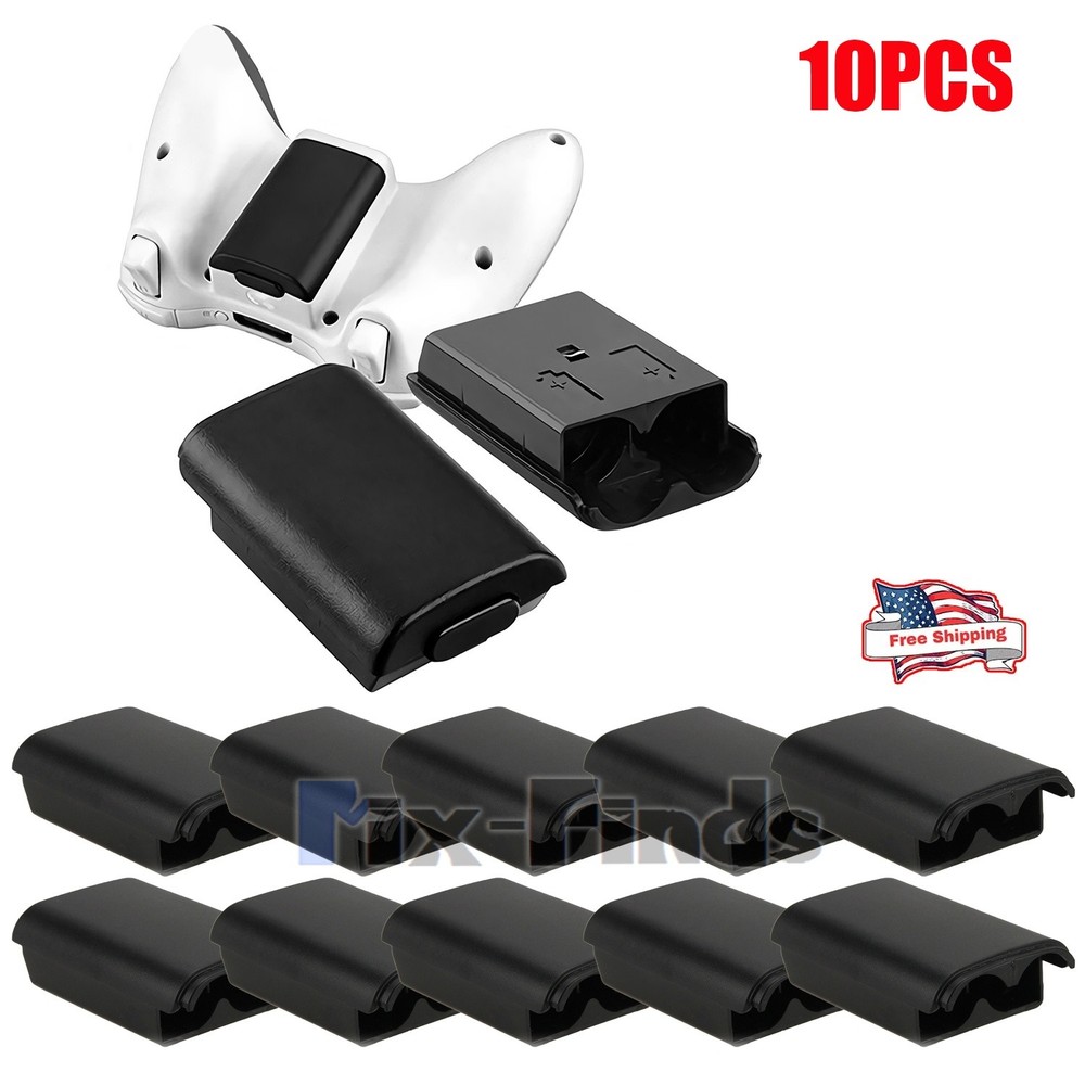 Black Xbox 360 Wireless Controller AA Battery Pack Back Case Cover Holder Shell