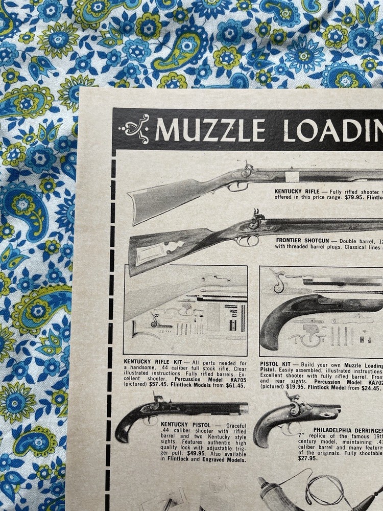 Vintage 1973 Connecticut Valley Arms Muzzle Loading Guns Print Ad