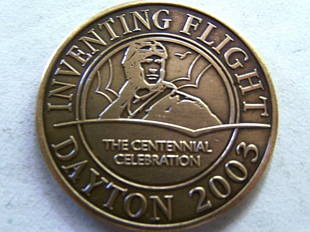 2003 INVENTING FLIGHT CENTENNIAL ANTIQUE BRONZE COMMEMORATIVE MEDALLION