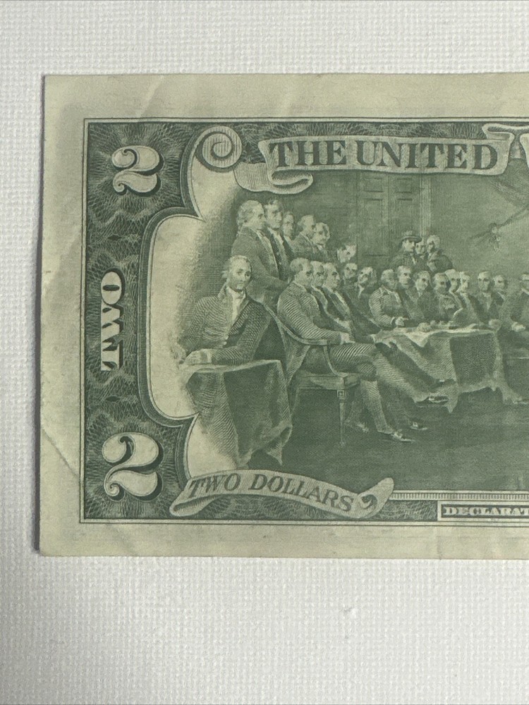 1976 Chicago B Cutting Error Uneven Border $2 Bill