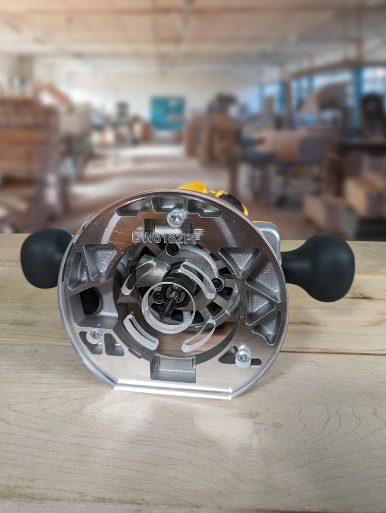 3/8" Thick baseplate upgrade with bushing compatibility for Dewalt DW6182