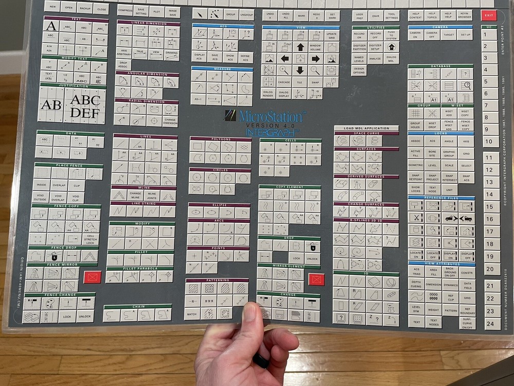 Microstation Version 4.0 Intergraph Menu Double Sided