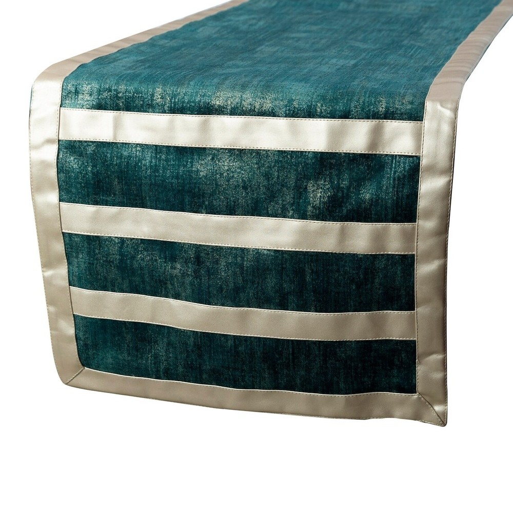 Decorative Table Runner Blue Velvet Wedding Décor Elegant Table Décor - Azriel