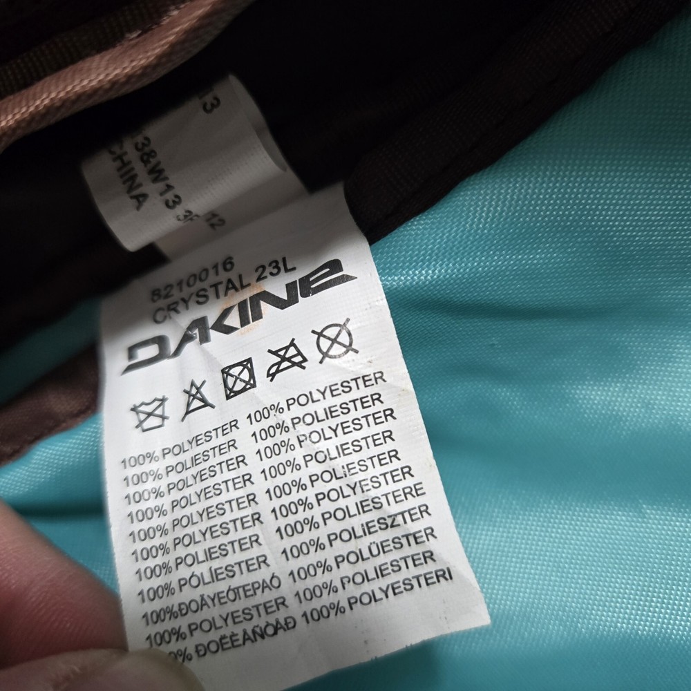 Dakine Western Backpack Brown Turquoise Bird Feathers Zip Storage Adjustible