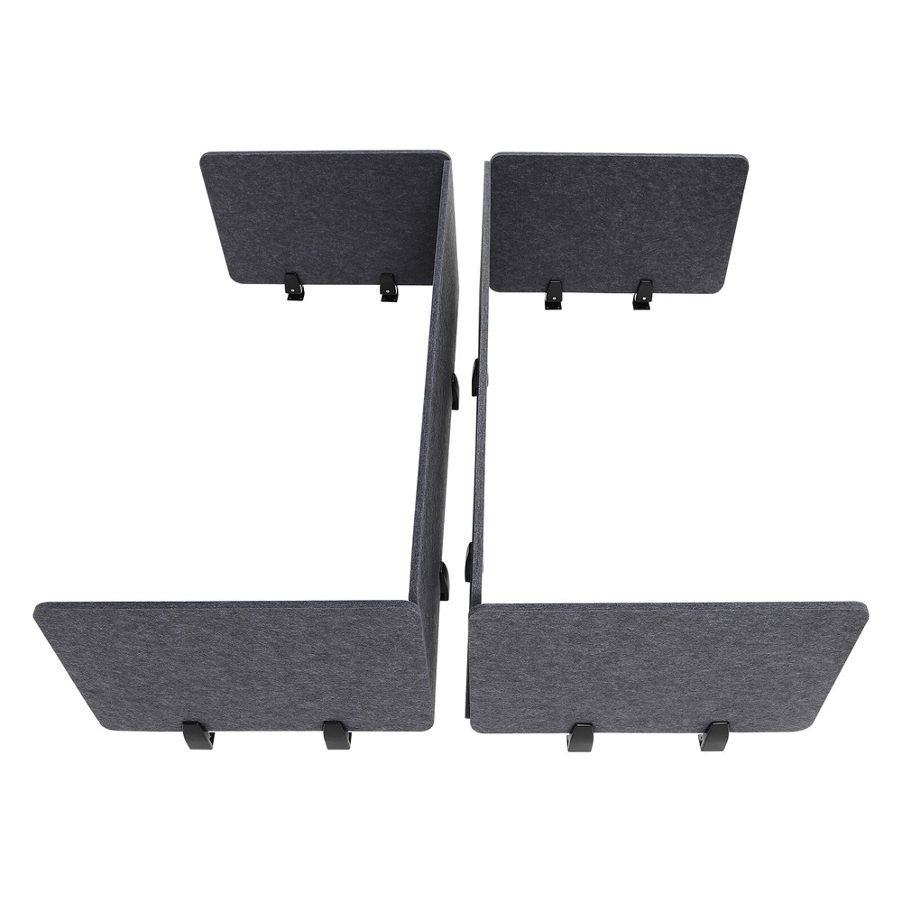 Desk Divider Desktop Clamp-On Privacy Panel 2* Long+4* Short Reduce Noise