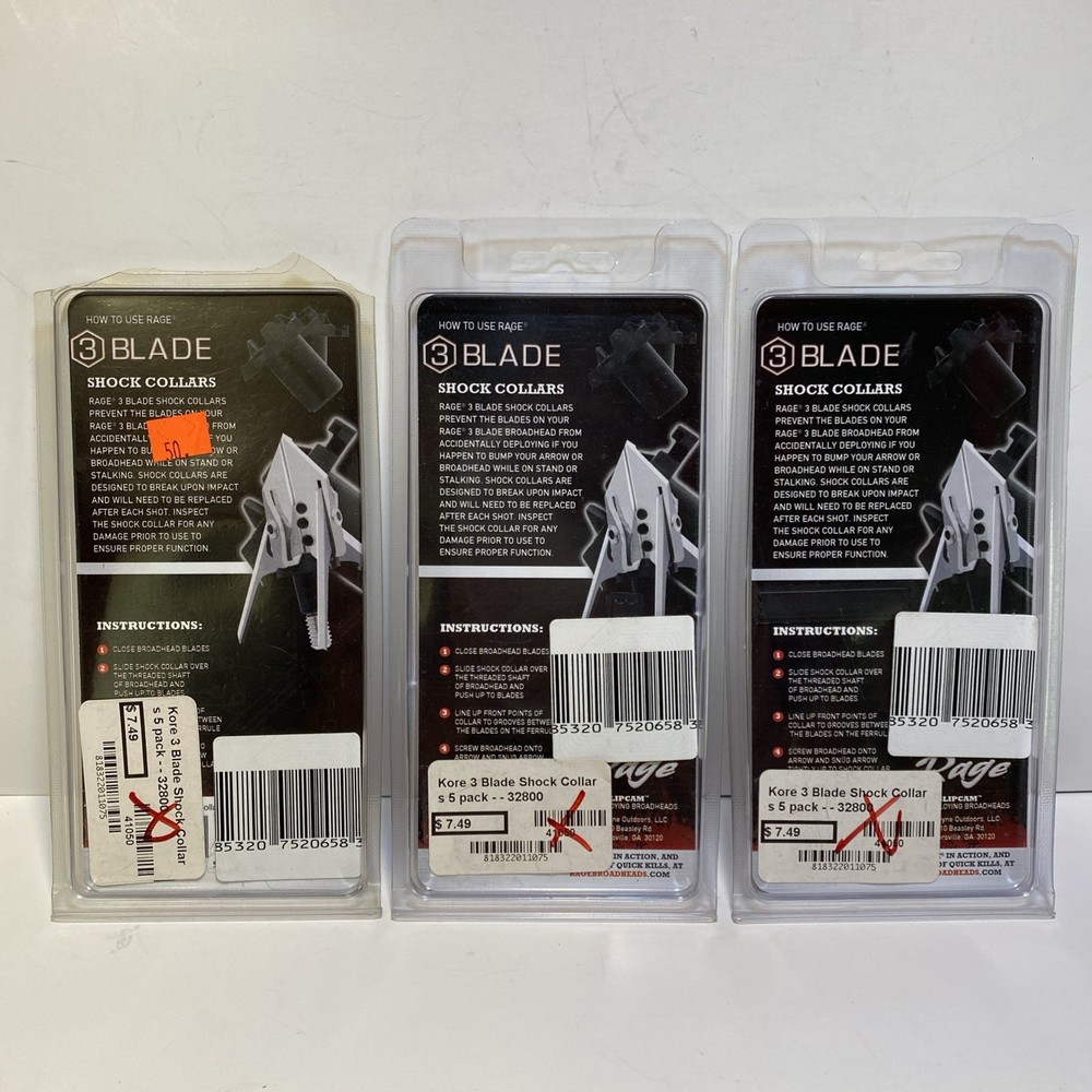(3) Rage Kore 3 Blade Replacement Shock Collars 15 Pack Kore