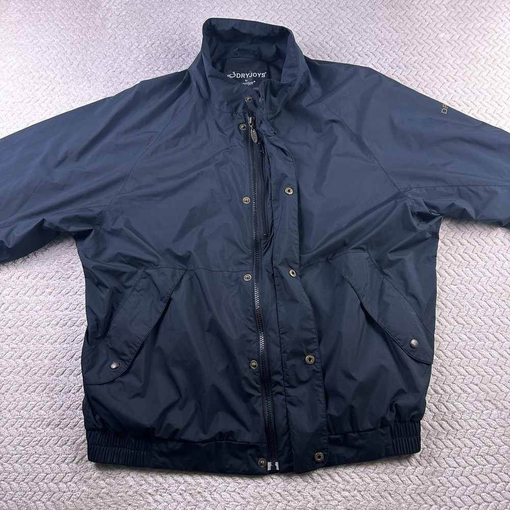 DryJoys FootJoy Men’s Golf Jacket Rain Wind Lined Button Front Large