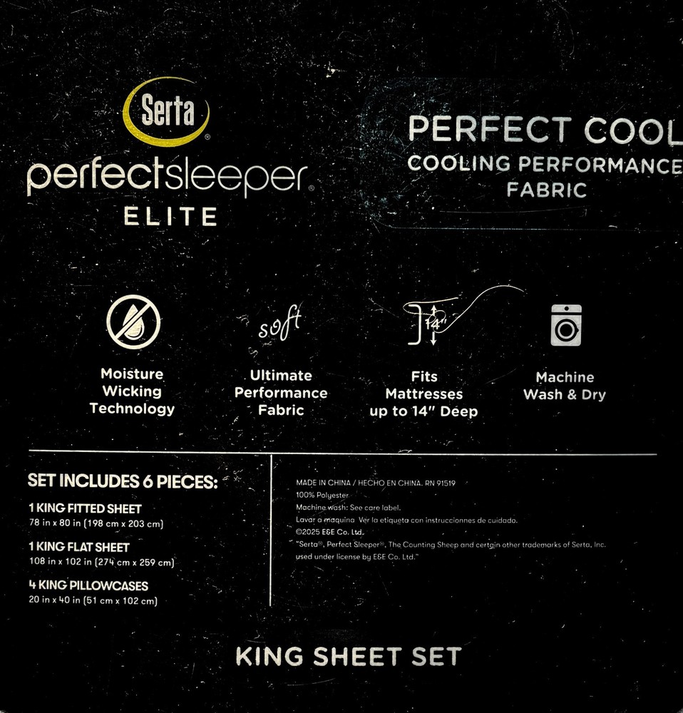 6-pc Serta PerfectSleeper Sleeping Sheep King Size Sheet Set (extra pillowcases)