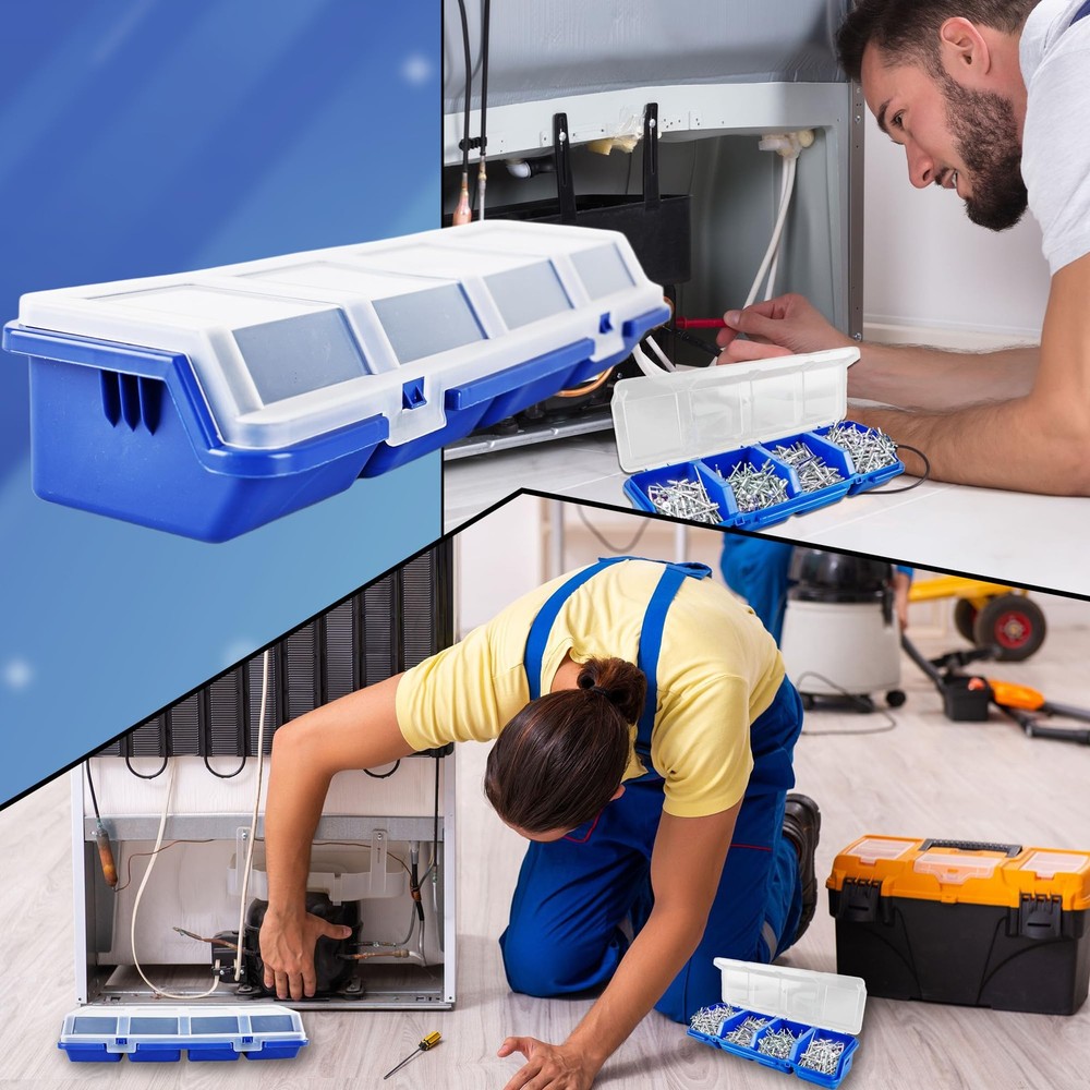 8-Compartment Screw Organizer Boxes for Hardware, Garage, Workbench Storage