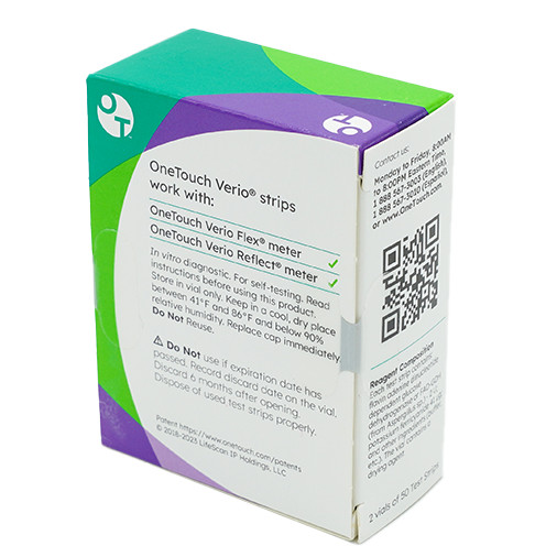 OneTouch Verio Test Strips 100 Count 12/2026+