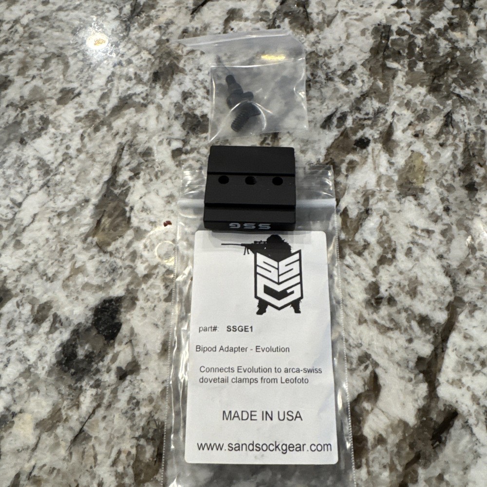 Sand Sock Gear, Bipod Adapter. Evolution To Arca-Swiss