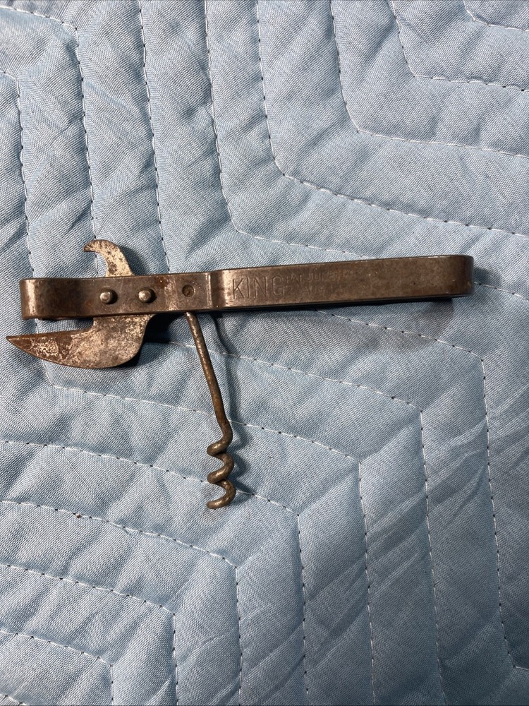 Vintage corkscrew bottle opener metal barware