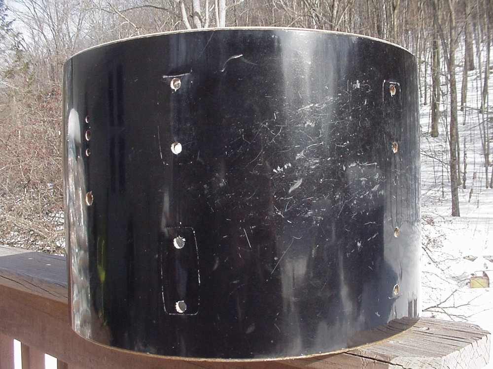 1971 ROGERS DRUMS 9x13 Powertone gloss black ebony tom drum shell project