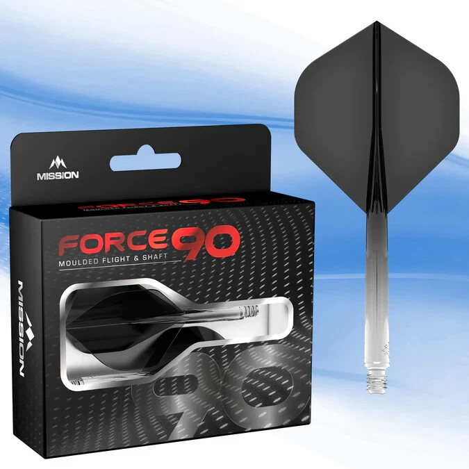 GRADIENT BLACK INTERMEDIATE NO2 MISSION FORCE 90  1 PIECE MOLDED SHAFT & FLIGHT