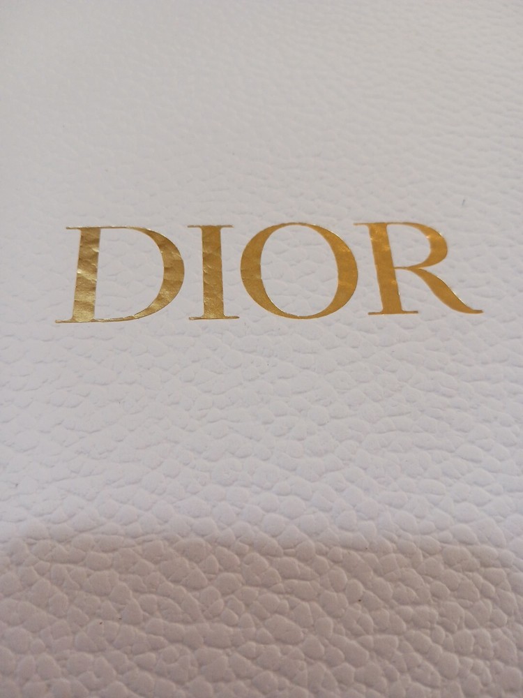 DIOR Empty White Textured Pebbled Gift Box 10 x 10 x 2