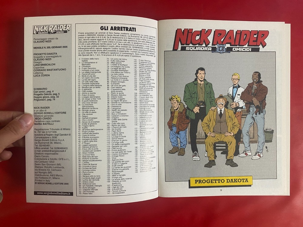 Nick Raider No. 200 DAKOTA PROJECT Color!!! Bonelli (2005) Comic NEW