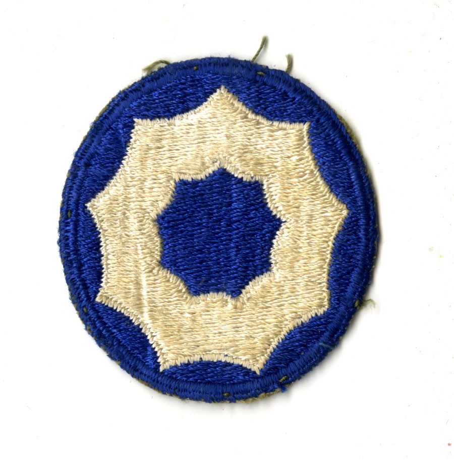 9th Service Command White Back Patch WWII Vintage Pacific Coast California